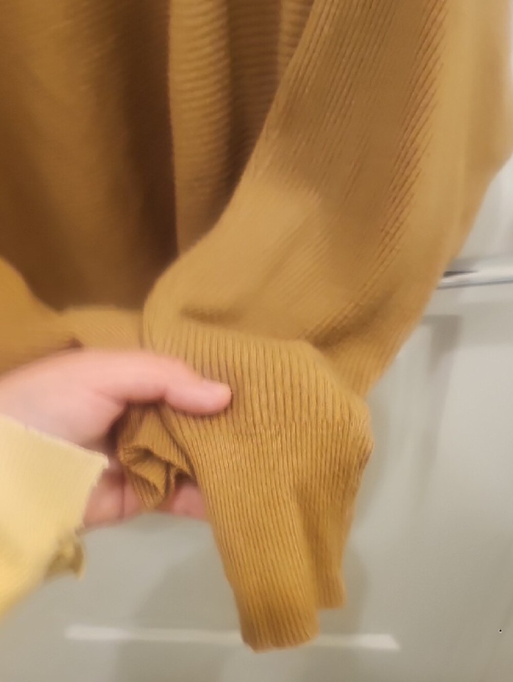 Truth by Republic Ribbed Open-Front Tan Gold Button Up Cardigan Womens Large - Picture 5 of 6